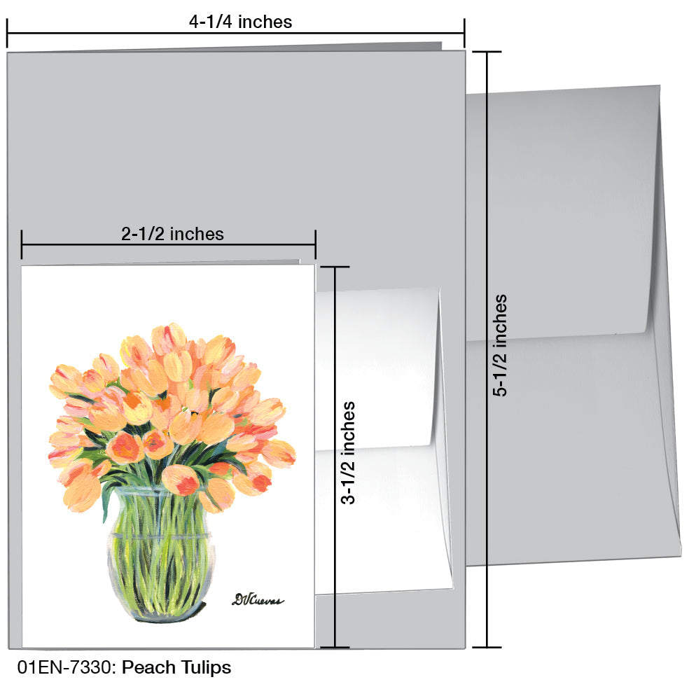 Peach Tulips, Greeting Card (7330), Enclosure, printedcanvas.com