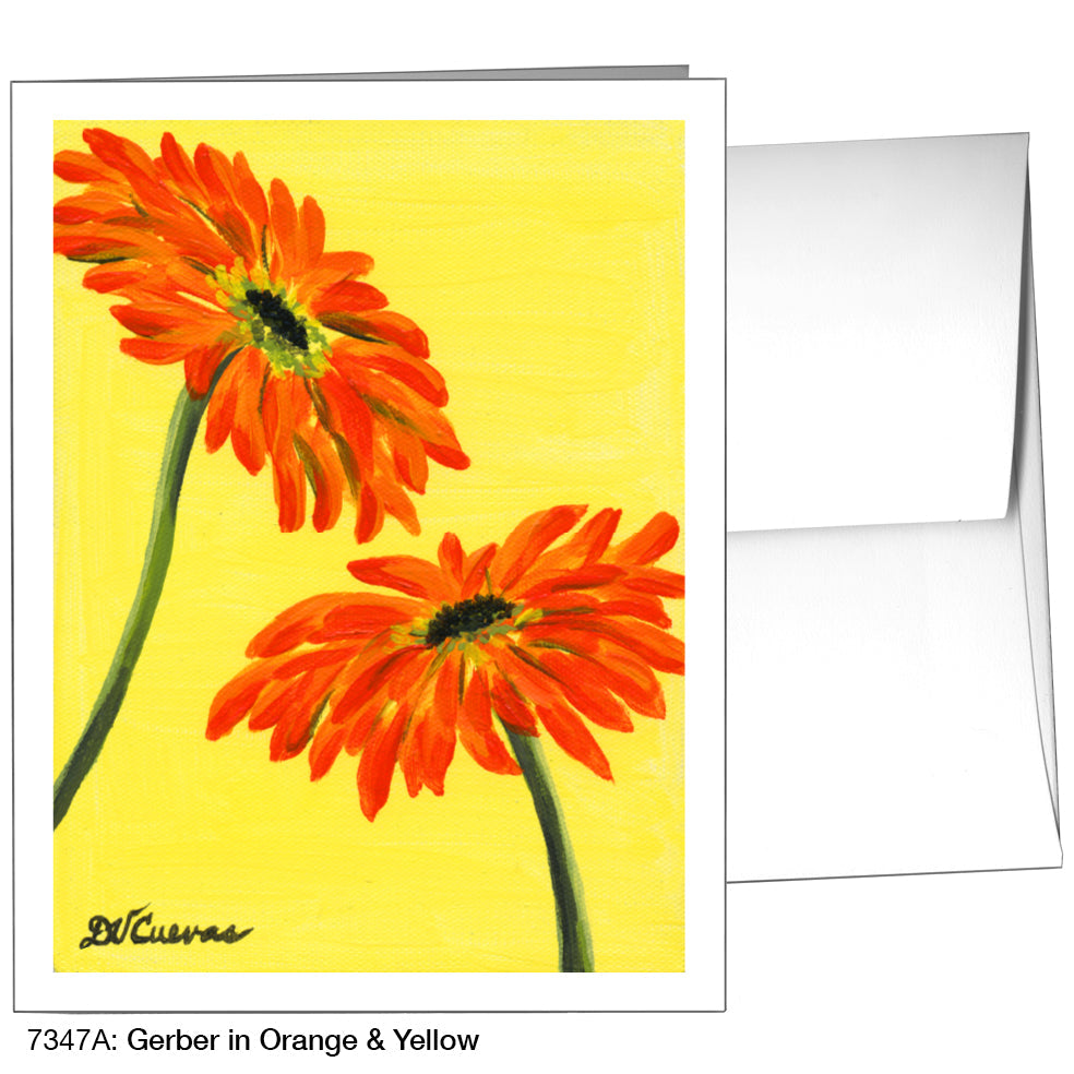 Gerber In Orange & Yellow, Greeting Card (7347A), A2, printedcanvas.com