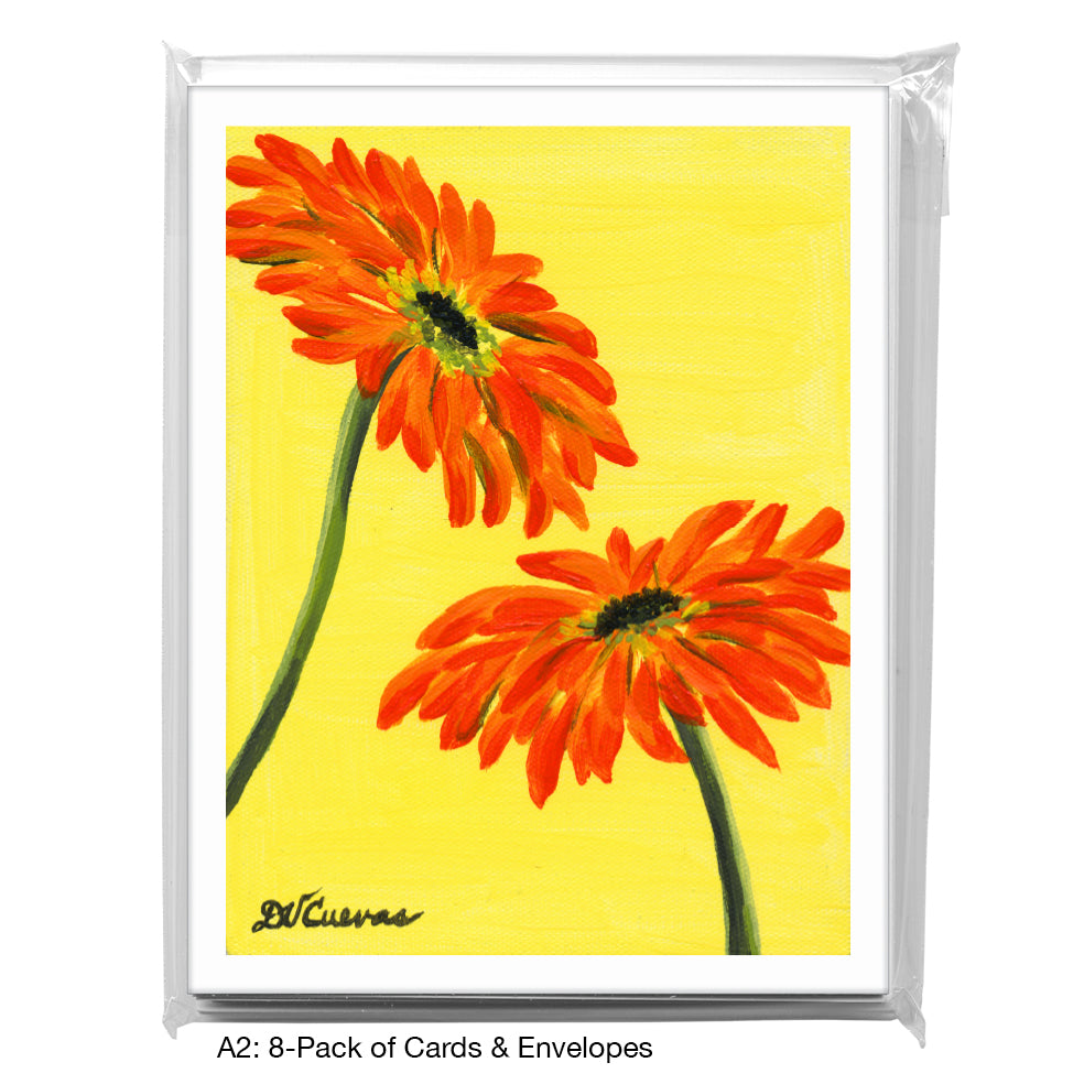 Gerber In Orange & Yellow, Greeting Card (7347A), A2 8-Pack, printedcanvas.com