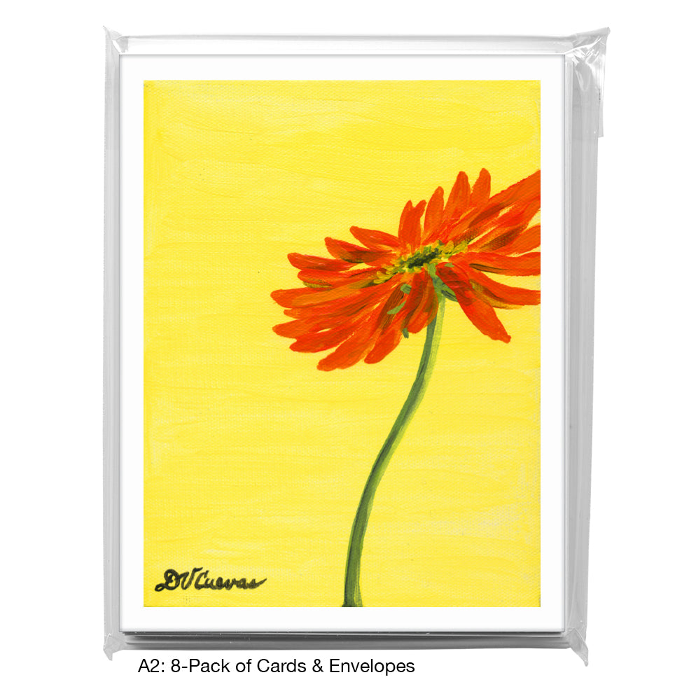 Gerber In Orange & Yellow, Greeting Card (7347C), A2 8-Pack, printedcanvas.com