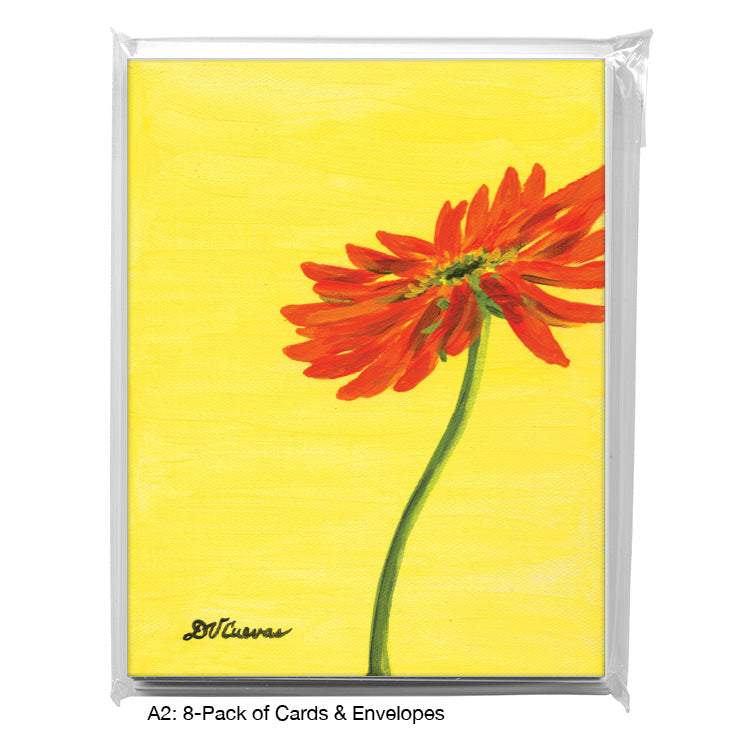Gerber in Orange & Yellow, Greeting Card (7347C), A2 Card 8-Pack, www.printedcanvas.com