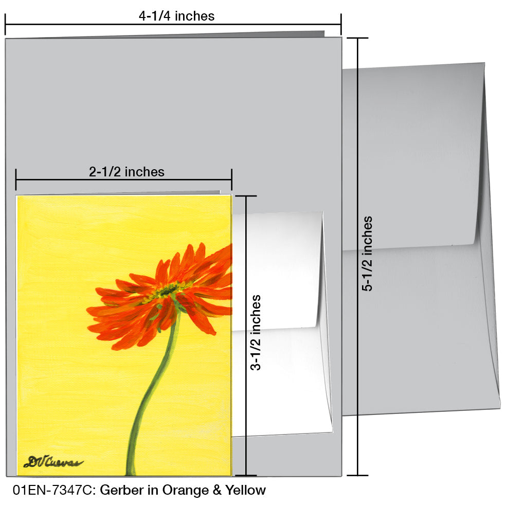 Gerber In Orange & Yellow, Greeting Card (7347C), Enclosure, printedcanvas.com