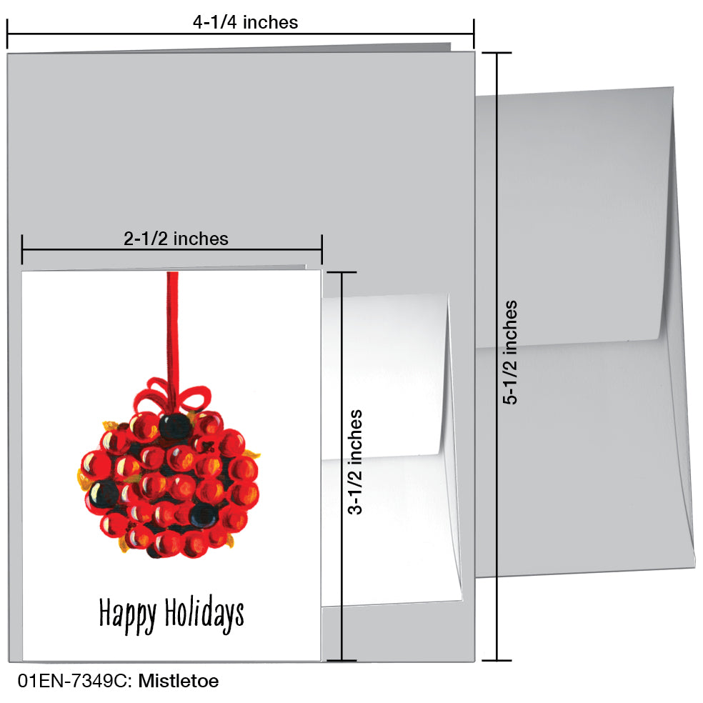 Mistletoe, Greeting Card (7349C), Enclosure, www.printedcanvas.com