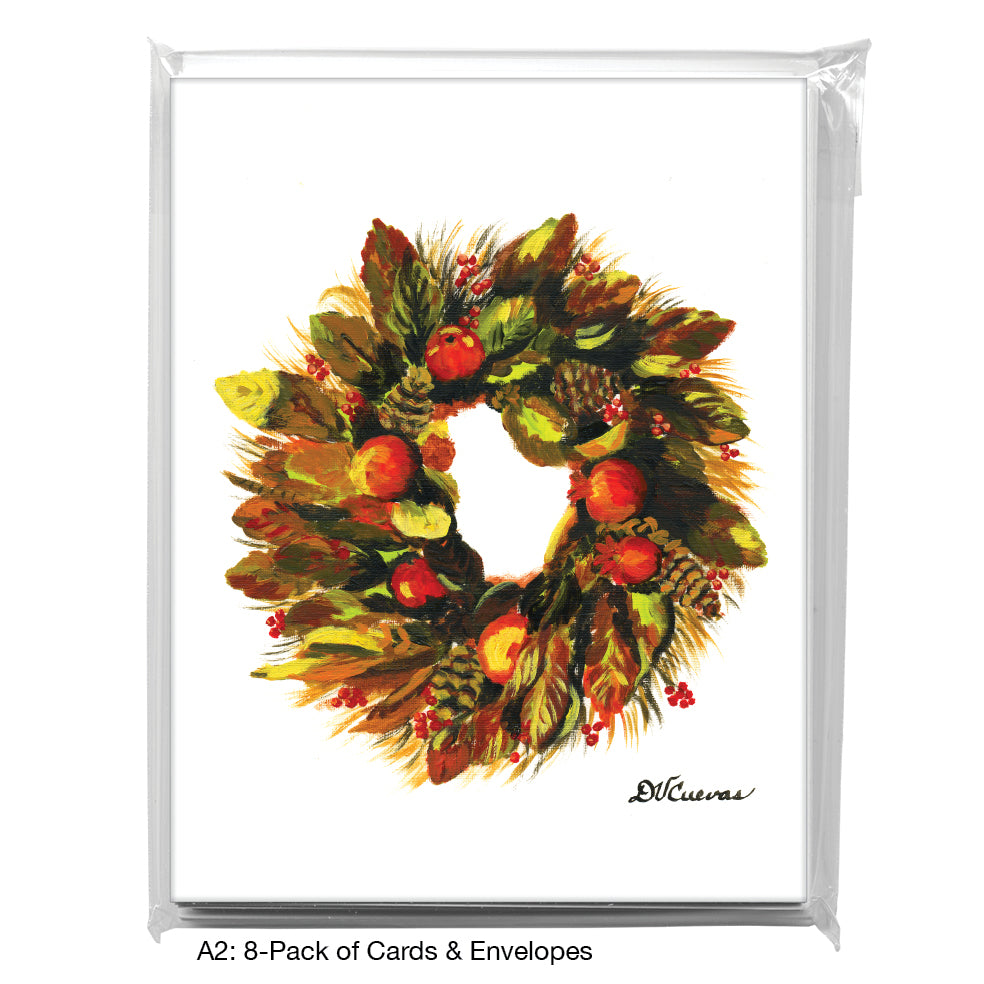 Multi-Colored Wreath, Greeting Card (7351), A2 8-Pack, printedcanvas.com