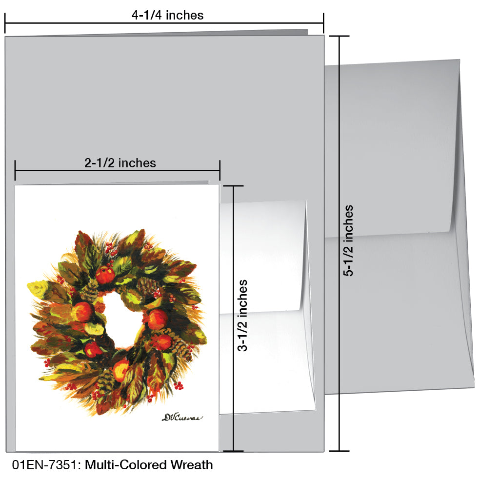 Multi-Colored Wreath, Greeting Card (7351), Enclosure, printedcanvas.com