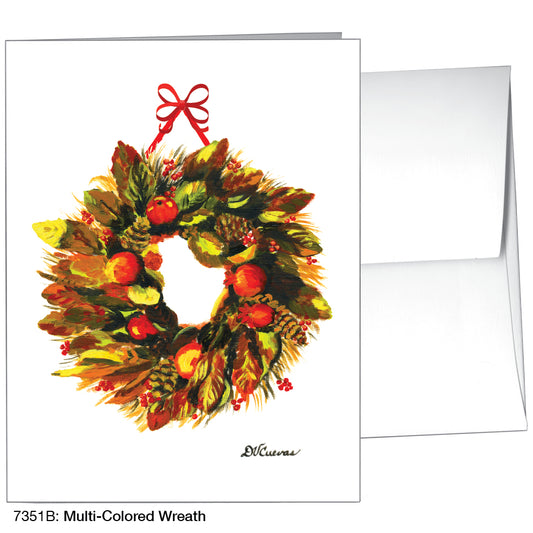 Multi-Colored Wreath, Greeting Card (7351B)