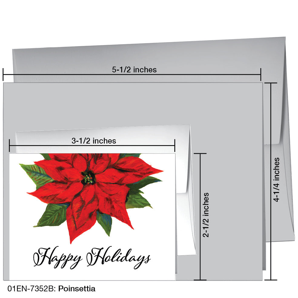 Poinsettia, Greeting Card (7352B), Enclosure, www.printedcanvas.com