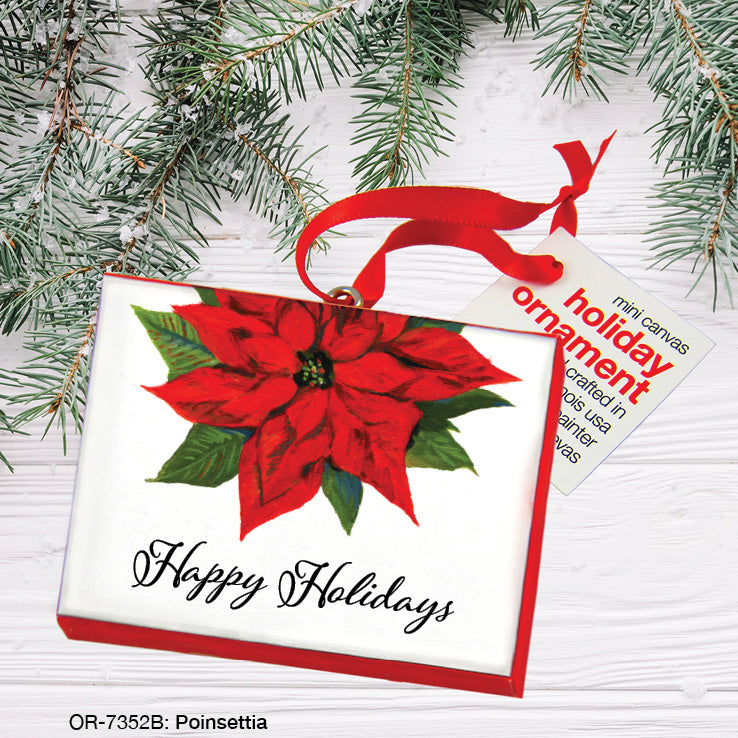 Poinsettia, Ornament (OR-7352B), Front, printedcanvas.com