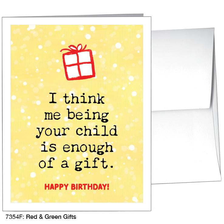 Red & Green Gifts, Greeting Card (7354F)