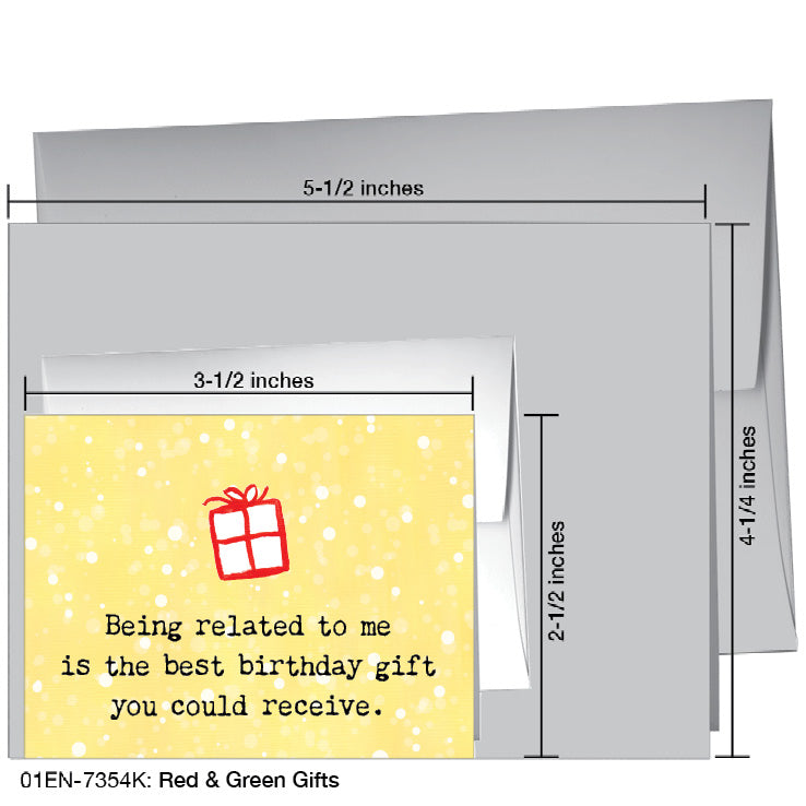 Red & Green Gifts, Greeting Card (7354K), Enclosure Card, printedcanvas.com