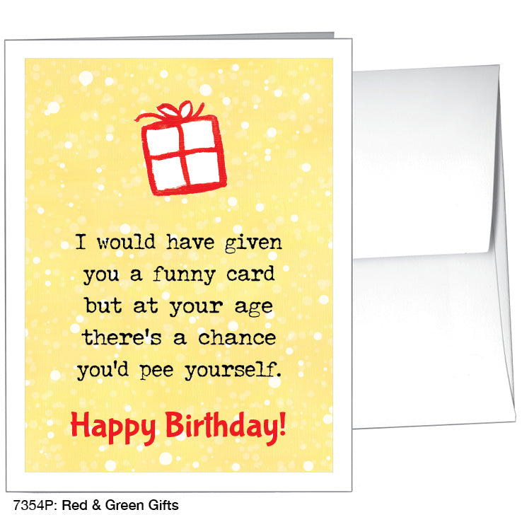 Red & Green Gifts, Greeting Card (7354P)