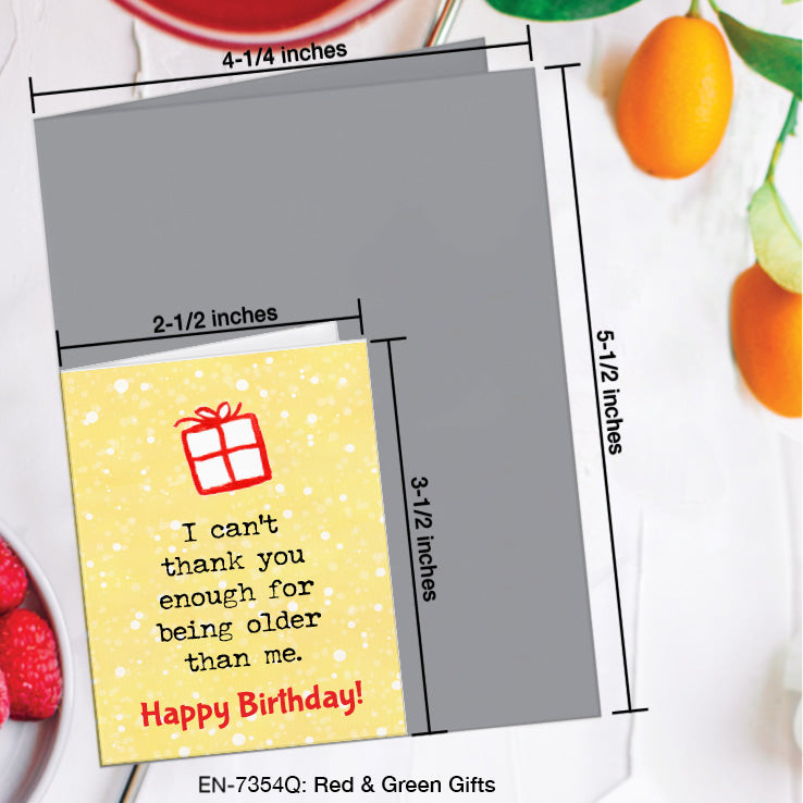 Red & Green Gifts, Greeting Card (7354Q), Enclosure, www.printedcanvas.com