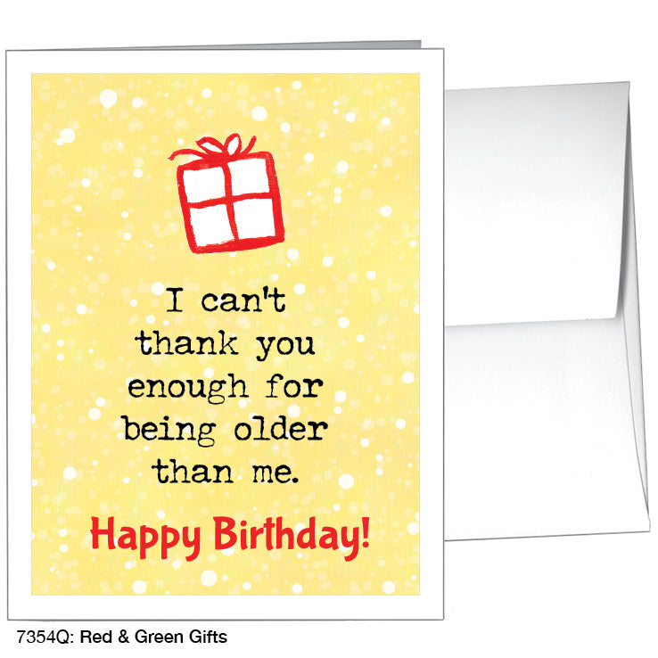 Red & Green Gifts, Greeting Card (7354Q)