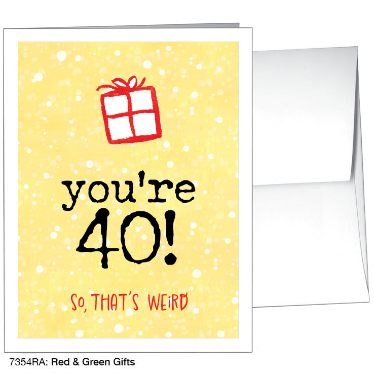Red & Green Gifts, Greeting Card (7354RA), A2 Card, printedcanvas.com