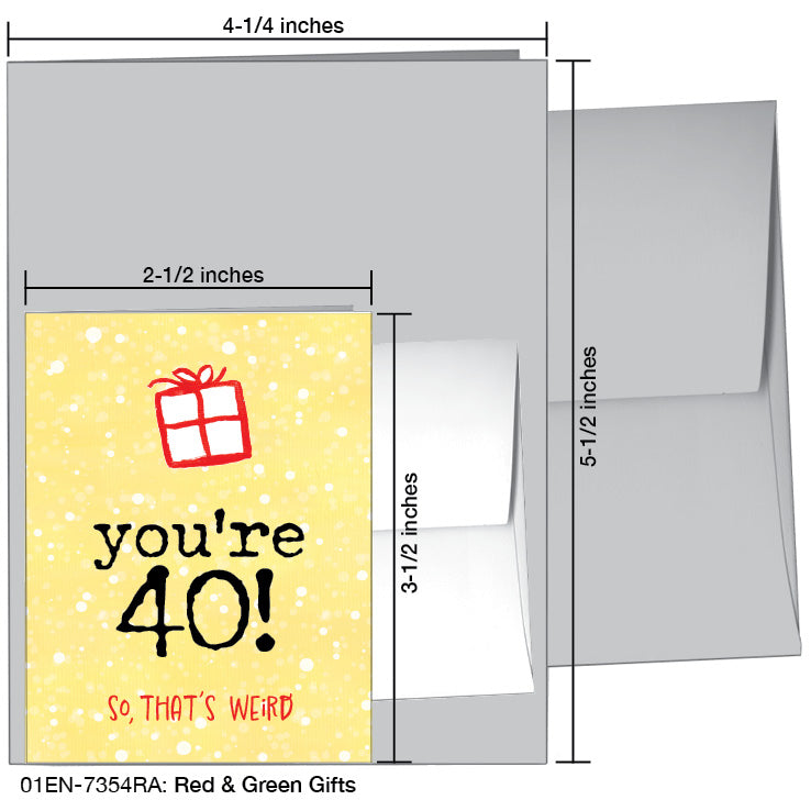 Red & Green Gifts, Greeting Card (7354RA), Enclosure Card, printedcanvas.com