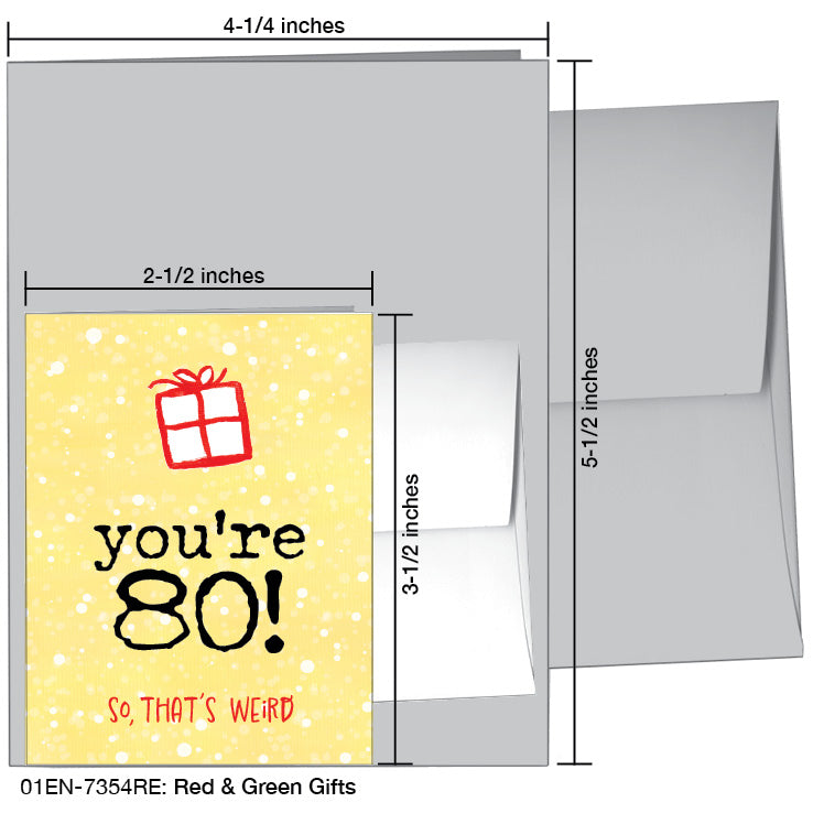 Red & Green Gifts, Greeting Card (7354RE), Enclosure Card, www.printedcanvas.com
