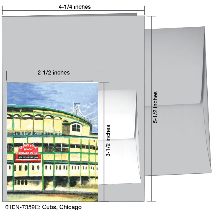 Cubs, Chicago, Greeting Card (7359C), Enclosure Card, www.printedcanvas.com