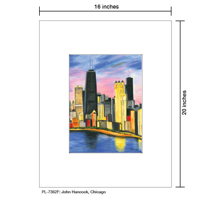John Hancock, Chicago, Print (#7362F), Printe Matted, www.printedcanvas.com