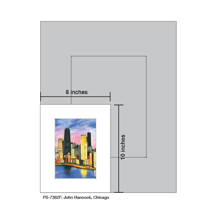 John Hancock, Chicago, Print (#7362F), Print Matted, www.printedcanvas.com