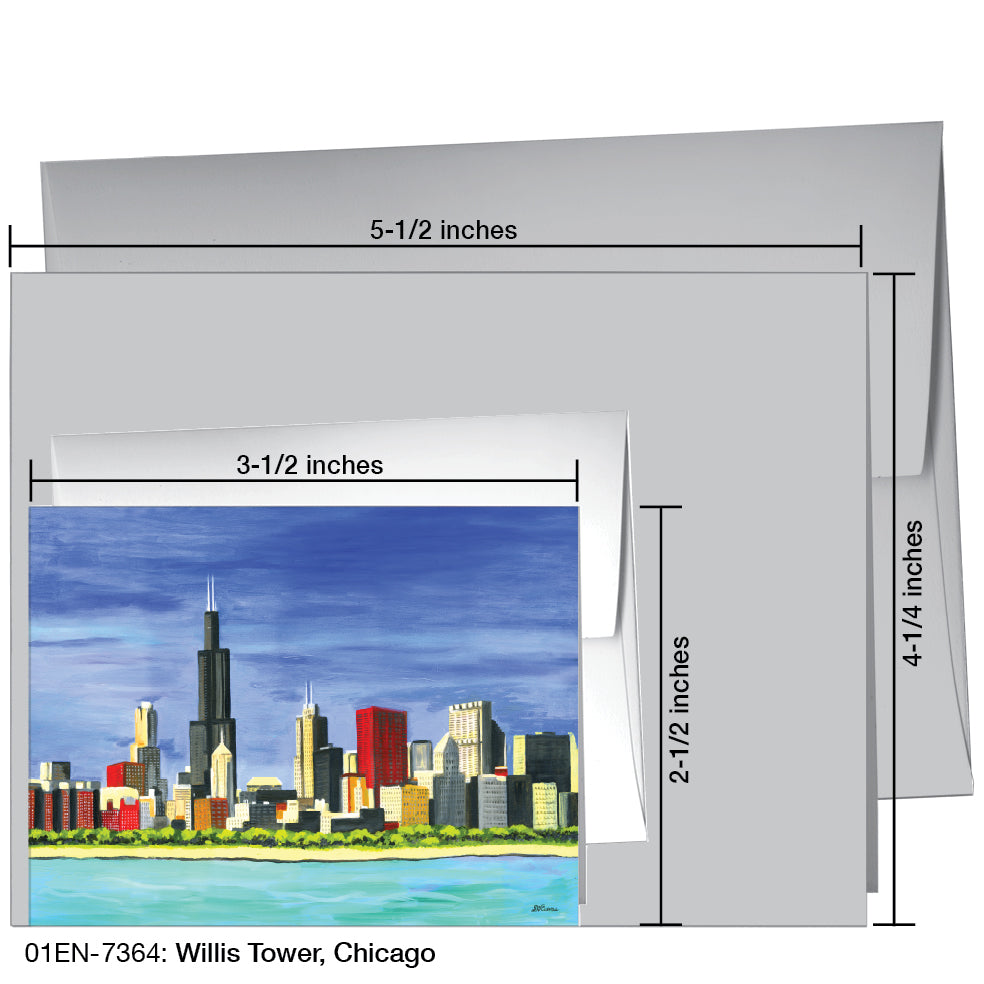 Willis Tower, Chicago, Greeting Card (7364B), Enclosure Card, www.printedcanvas.com