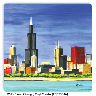 Willis Tower, Chicago, Vinyl Coaster (CST-7364A) - Printed Canvas