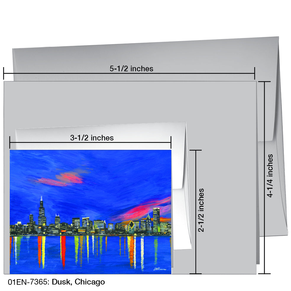 Dusk, Chicago, Greeting Card (7365), Enclosure, printedcanvas.com