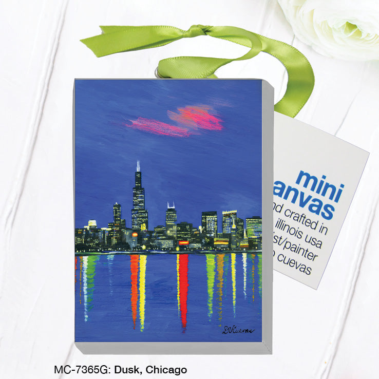 Dusk, Chicago, Mini Canvas (MC-7365G), Front, printedcanvas.com