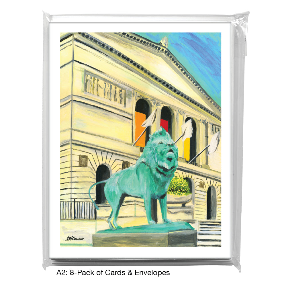 Lion, Chicago, Greeting Card (7367A), A2 Card 8-Pack, www.printedcanvas.com
