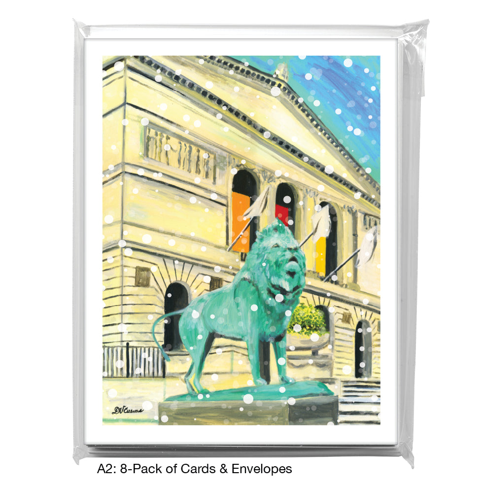 Lion, Chicago, Greeting Card (7367B), 8-Pack, www.printedcanvas.com