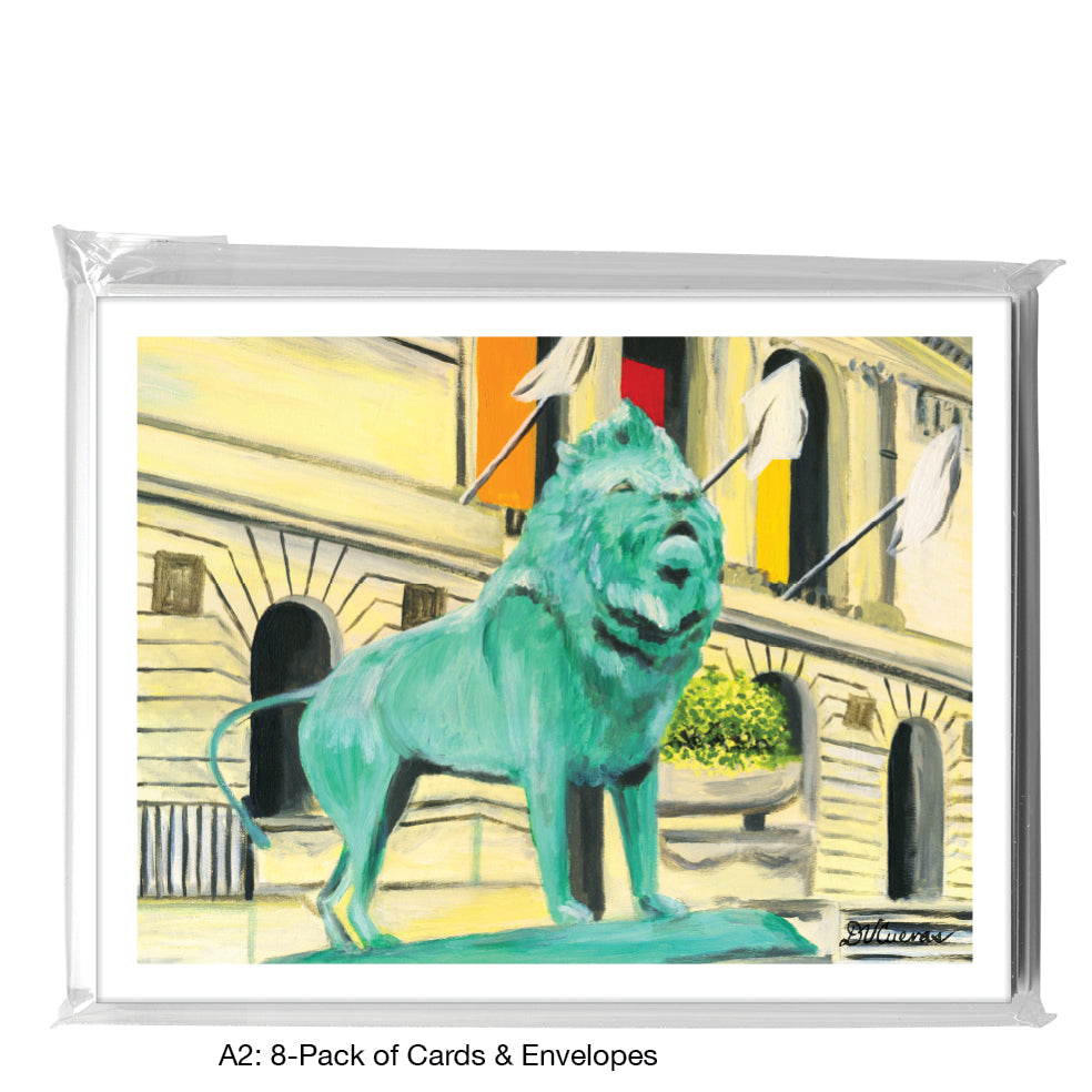 Lion, Chicago, Greeting Card (7367D), A2 8-Pack, printedcanvas.com