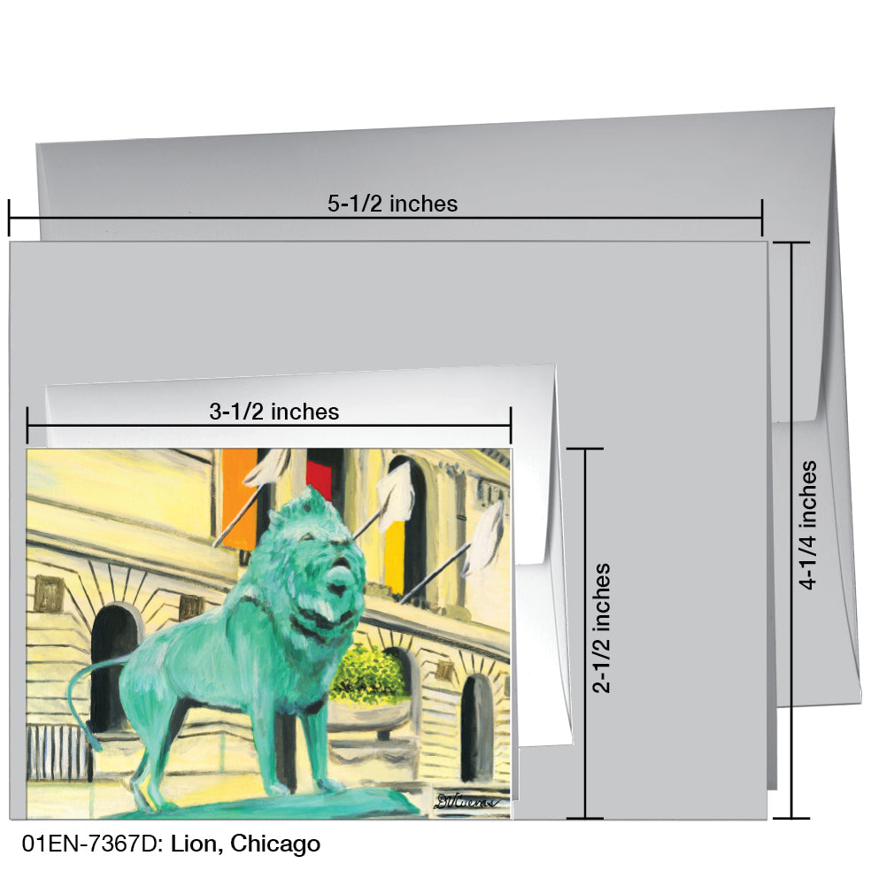 Lion, Chicago, Greeting Card (7367D), Enclosure, printedcanvas.com
