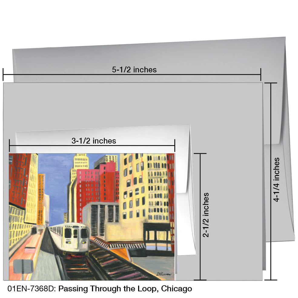 Passing Through The Loop, Chicago, Greeting Card (7368D), Enclosure, printedcanvas.com