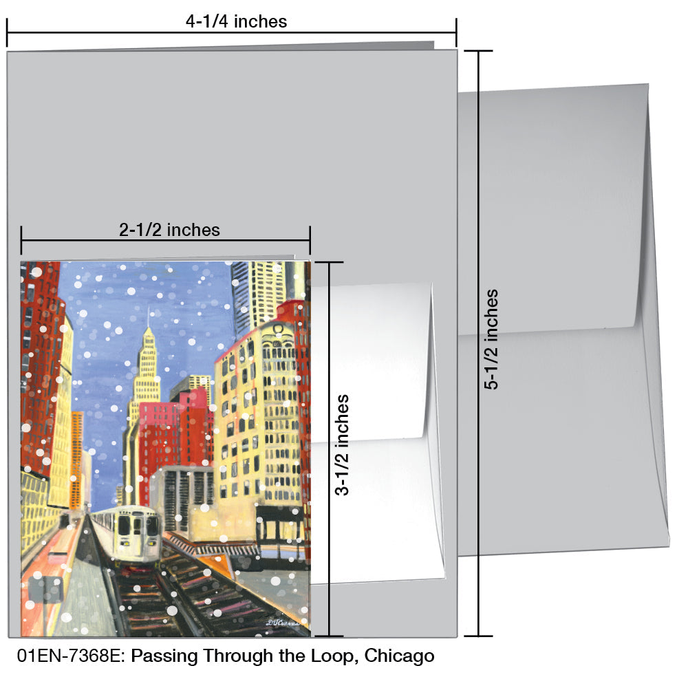 Passing Through The Loop, Chicago, Greeting Card (7368E), Enclosure, printedcanvas.com