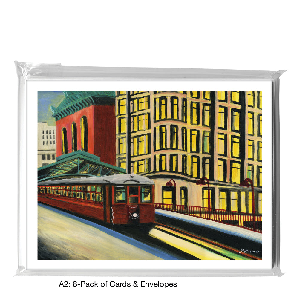 Library 1, Chicago, Greeting Card (7378B), A2 Card 8-Pack, www.printedcanvas.com