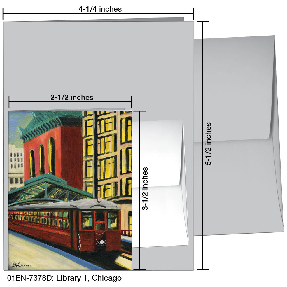 Library 1, Chicago, Greeting Card (7378D), Enclosure, www.printedcanvas.com
