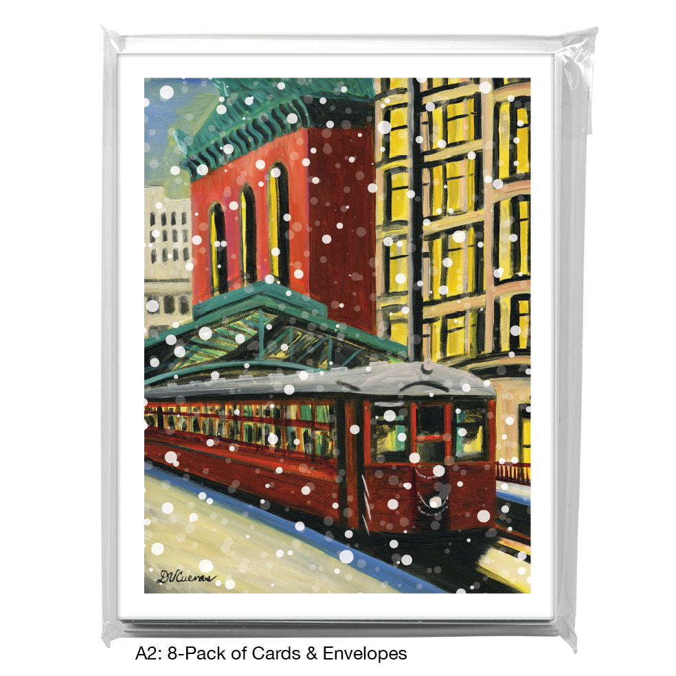 Library 1, Chicago, Greeting Card (7378E), A2 8-Pack, printedcanvas.com