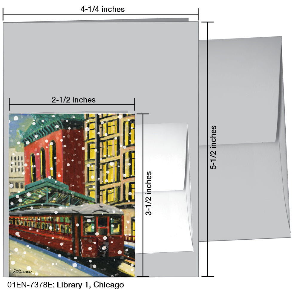 Library 1, Chicago, Greeting Card (7378E), Enclosure, printedcanvas.com