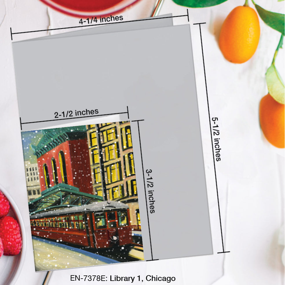 Library 1, Chicago, Greeting Card (#7378E)