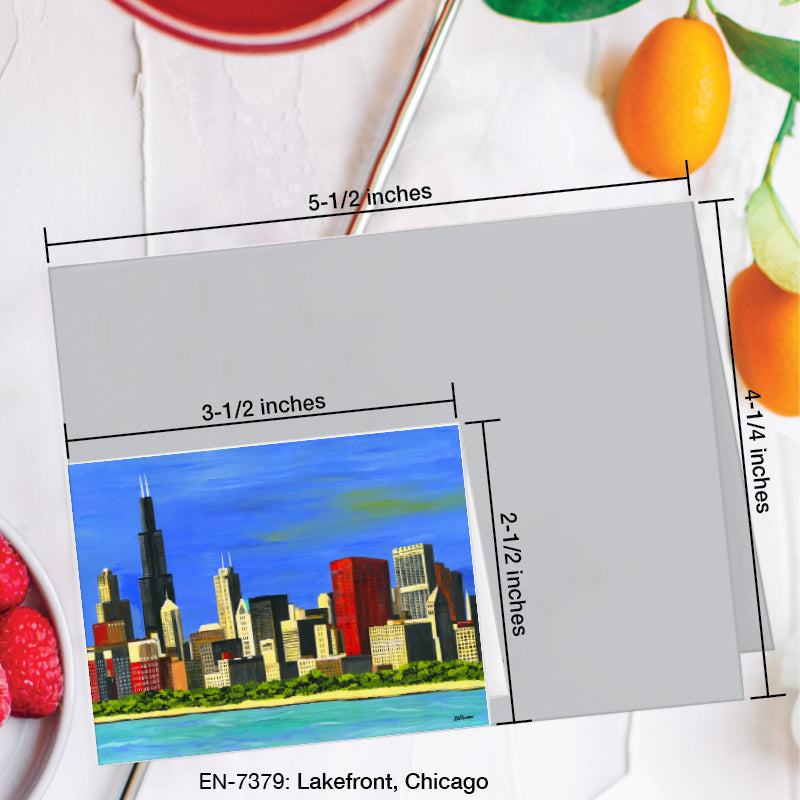Lakefront, Chicago, Greeting Card (7379A), Enclosure Card, www.printedcanvas.com