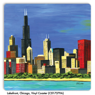 Lakefront, Chicago, Vinyl Coaster (CST-7379A) - Printed Canvas