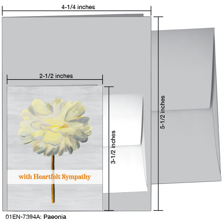 Paeonia, Greeting Card (7394A), Enclosure Card, www.printedcanvas.com