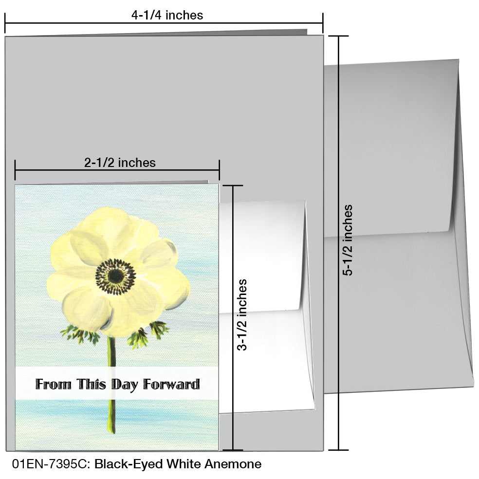 Black-Eyed White Anemone, Greeting Card (7395C), Enclosure, printedcanvas.com