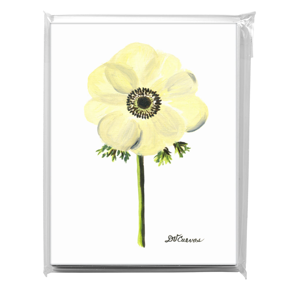 Black-Eyed White Anemone, Greeting Card (7395), A2 8-Pack, printedcanvas.com
