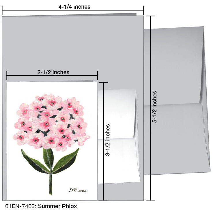 Summer Phlox, Greeting Card (7402A), Enclosure, www.printedcanvas.com