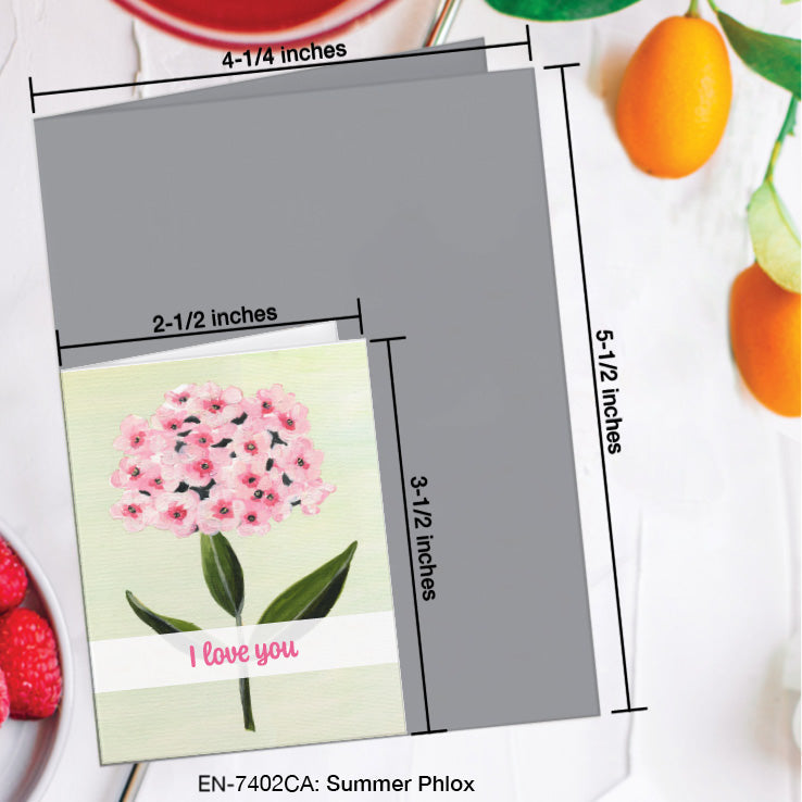 Summer Phlox, Greeting Card (7402CA), Enclosure, www.printedcanvas.com