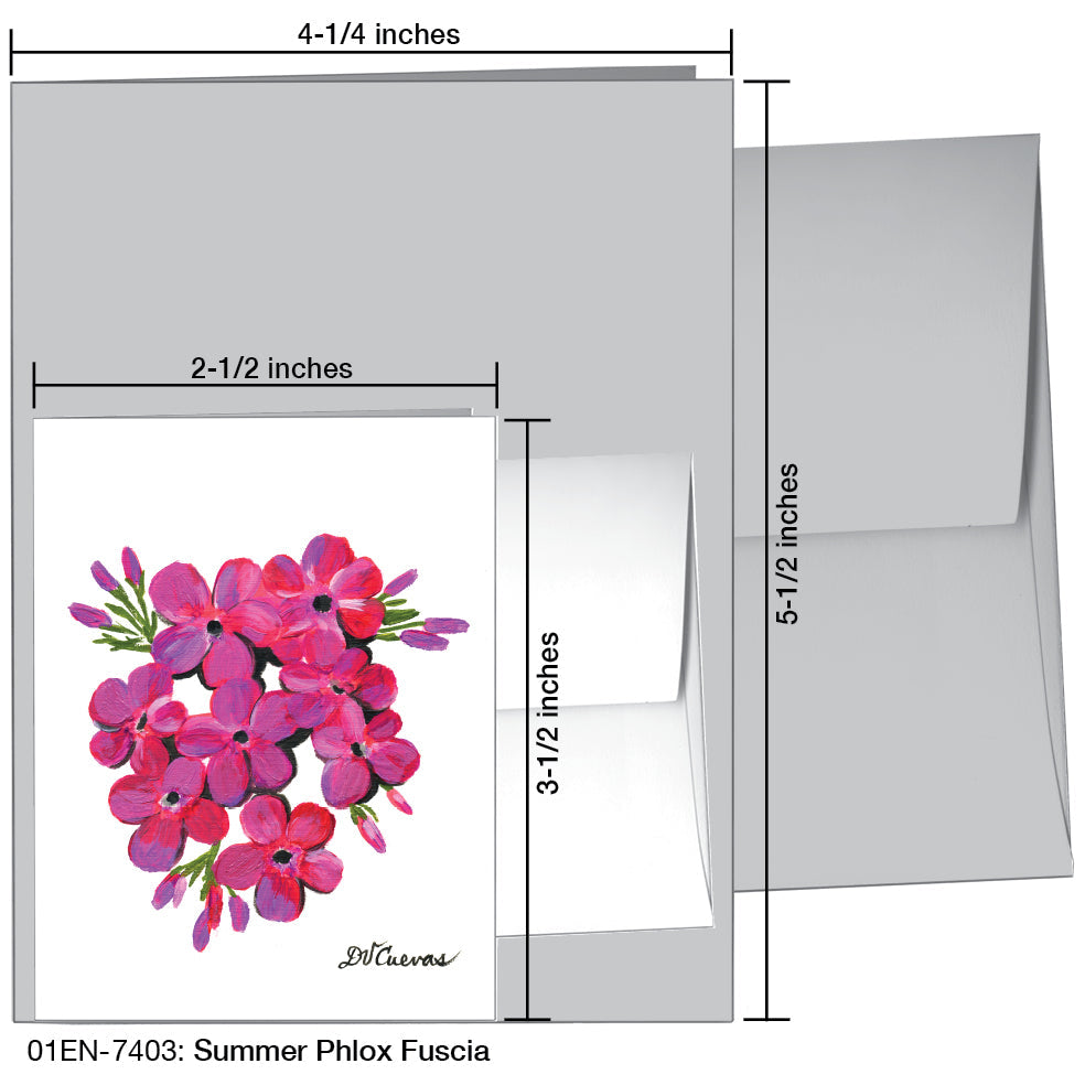 Summer Phlox Fuscia, Greeting Card (7403), Enclosure, printedcanvas.com