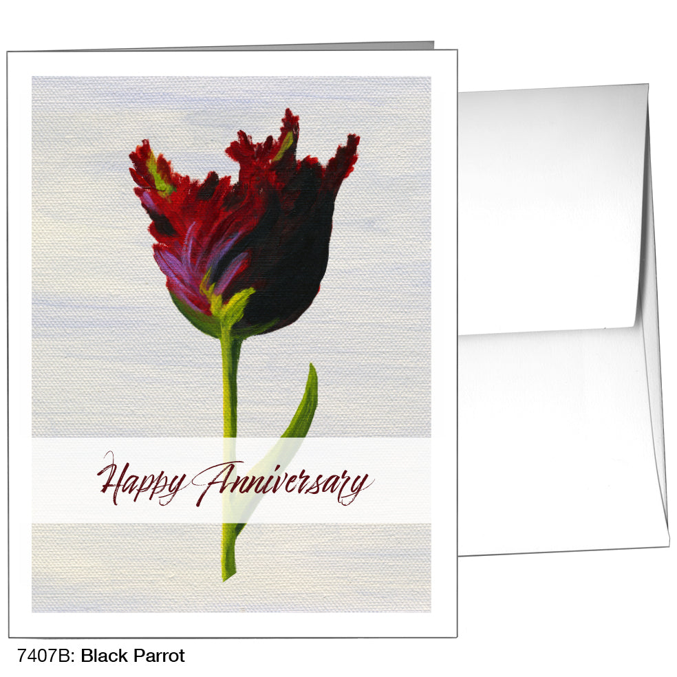 Black Parrot, Greeting Card (7407B)