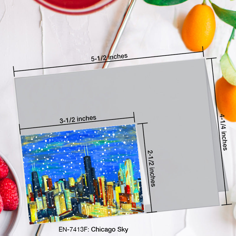 Chicago Sky, Greeting Card (7413F), Enclosure Card, www.printedcanvas.com