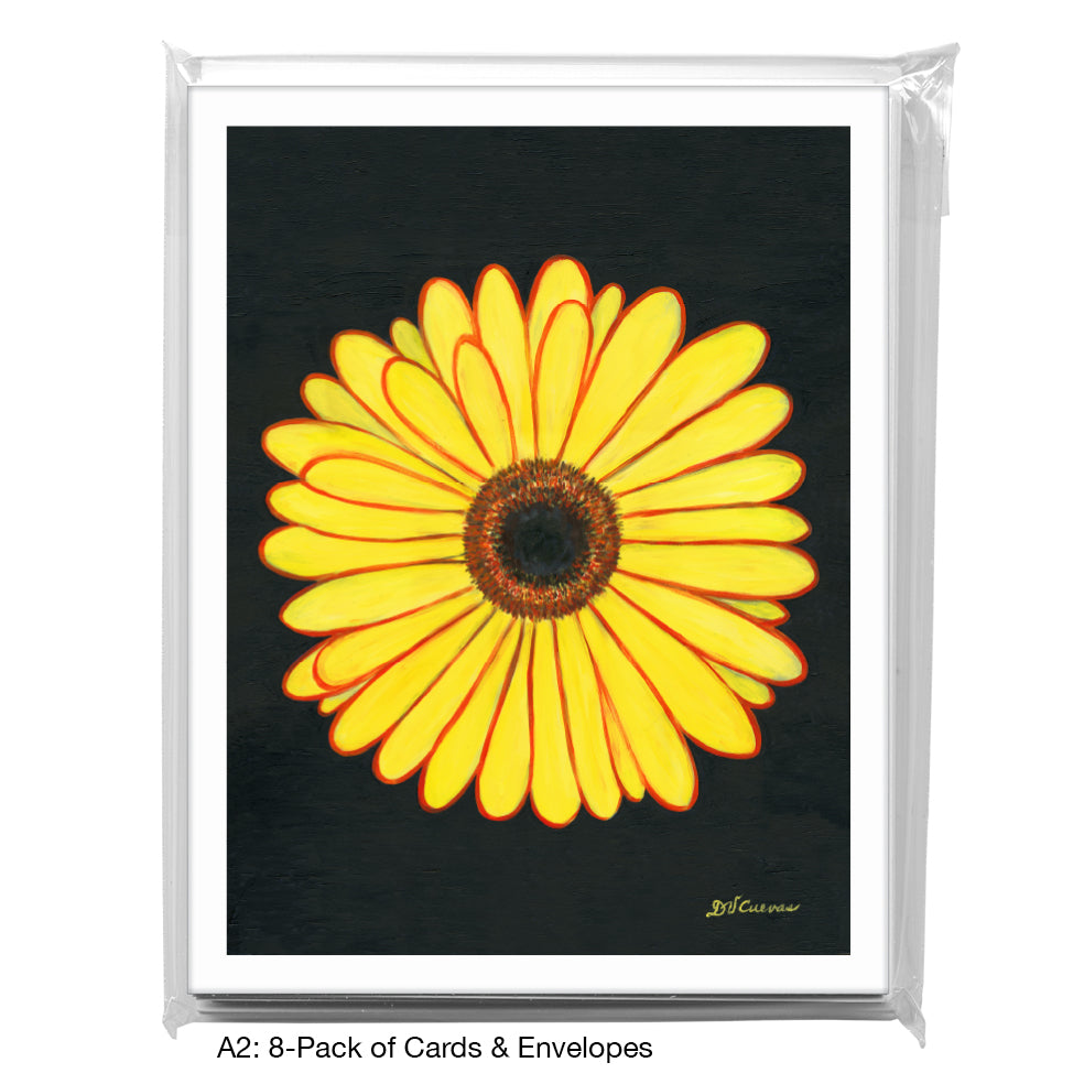 Giant Gerber Yellow, Greeting Card (7417F), A2 8-Pack, printedcanvas.com