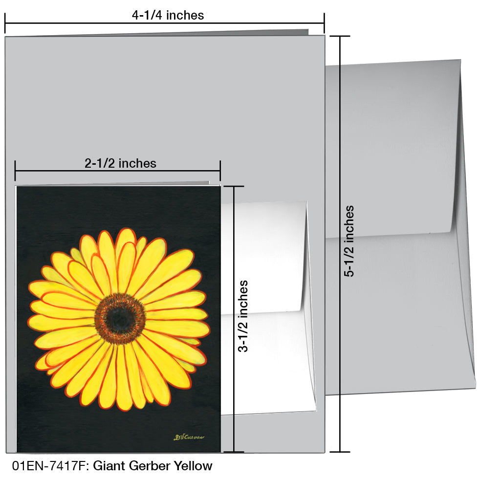 Giant Gerber Yellow, Greeting Card (7417F), Enclosure, printedcanvas.com